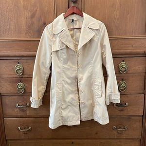 H&M cotton/canvas short trench coat